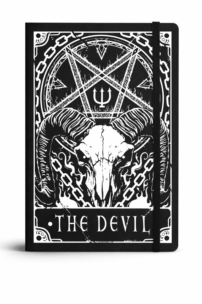 Deadly Tarot The Devil Notebook – Gothic A5 Hard Cover Journal - Rockinredfox