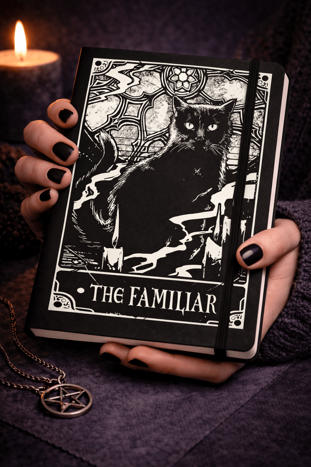 Deadly Tarot The Familiar Notebook – Gothic A5 Hard Cover Journal - Rockinredfox
