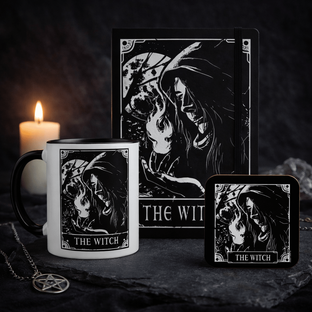 Deadly Tarot The Witch Gift Set – Mug, Notebook & Coaster - Rockinredfox