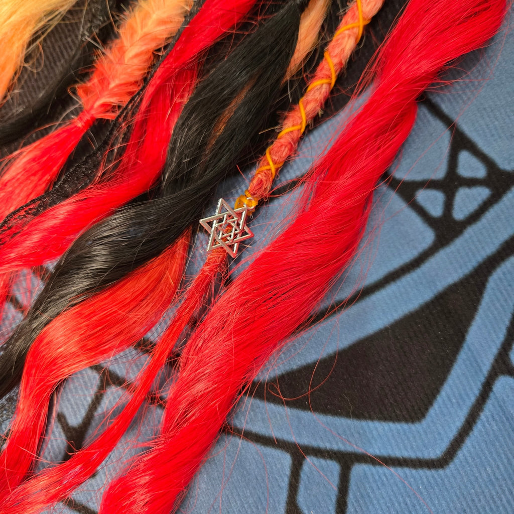 Fire Witch Clip In Dread Set 24 Inch Synthetic Hair Extensions - Rockinredfox