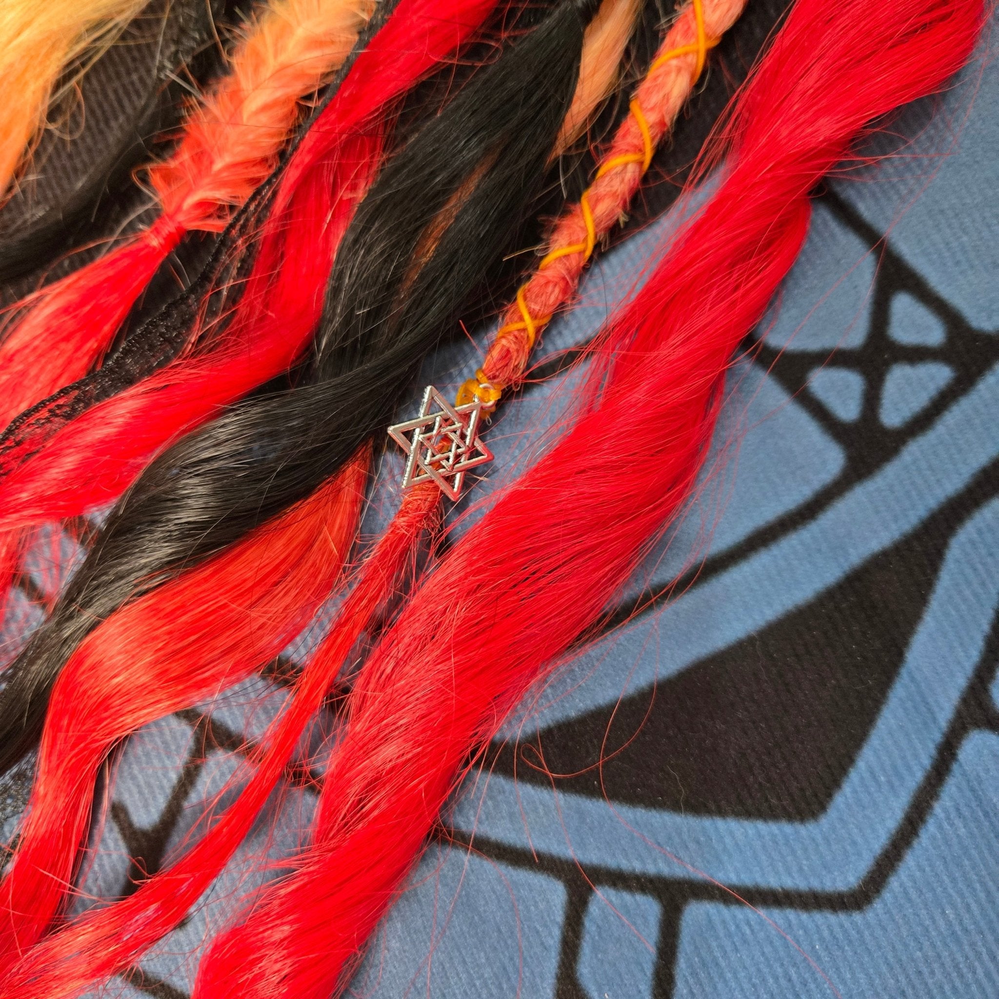 Fire Witch Clip In Dread Set 24 Inch Synthetic Hair Extensions - Rockinredfox