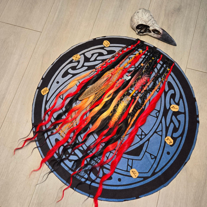 Fire Witch Clip In Dread Set 24 Inch Synthetic Hair Extensions - Rockinredfox
