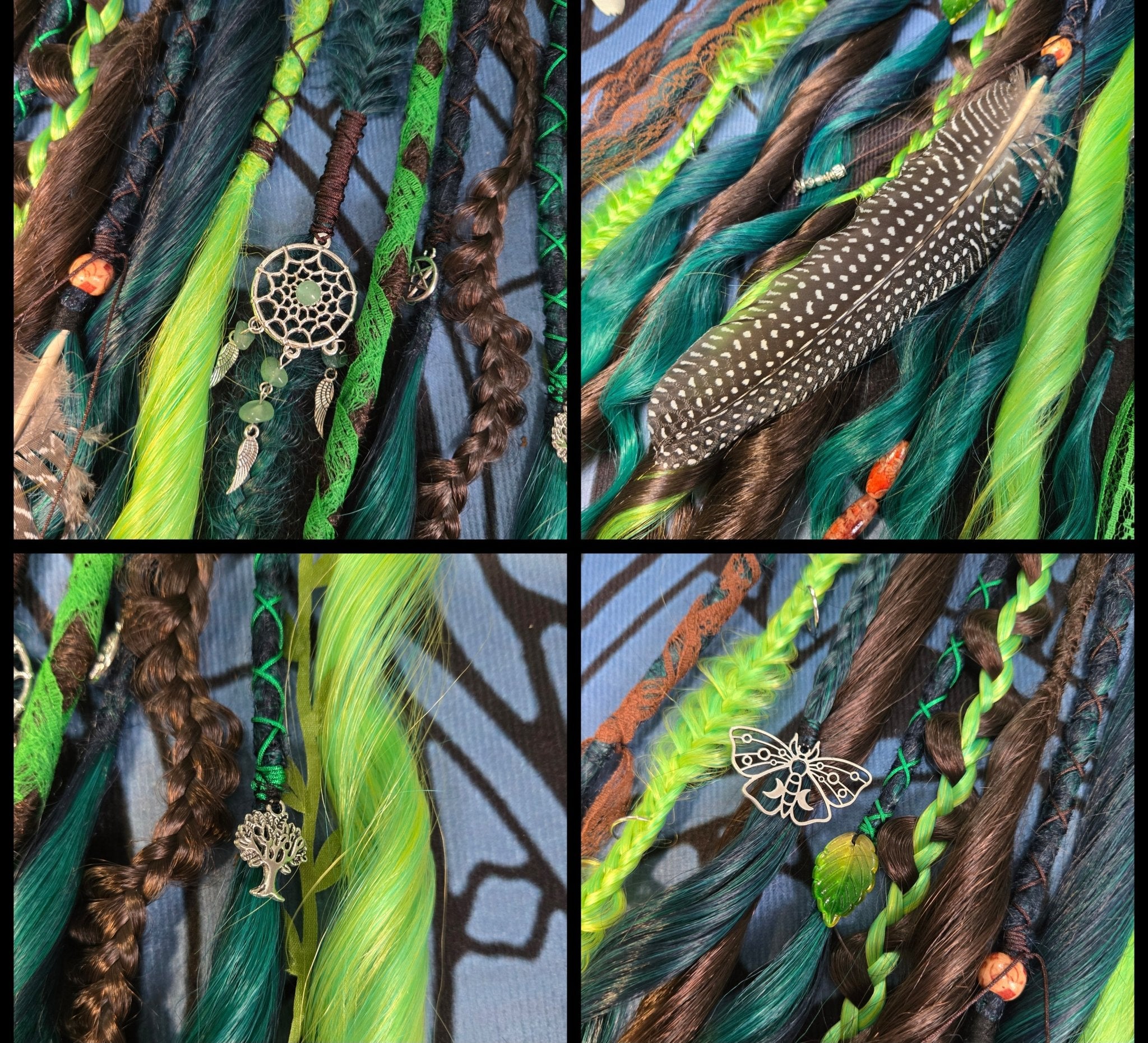 Forest Witch Clip In Dread Set 24 Inch Synthetic Hair Extensions - Rockinredfox