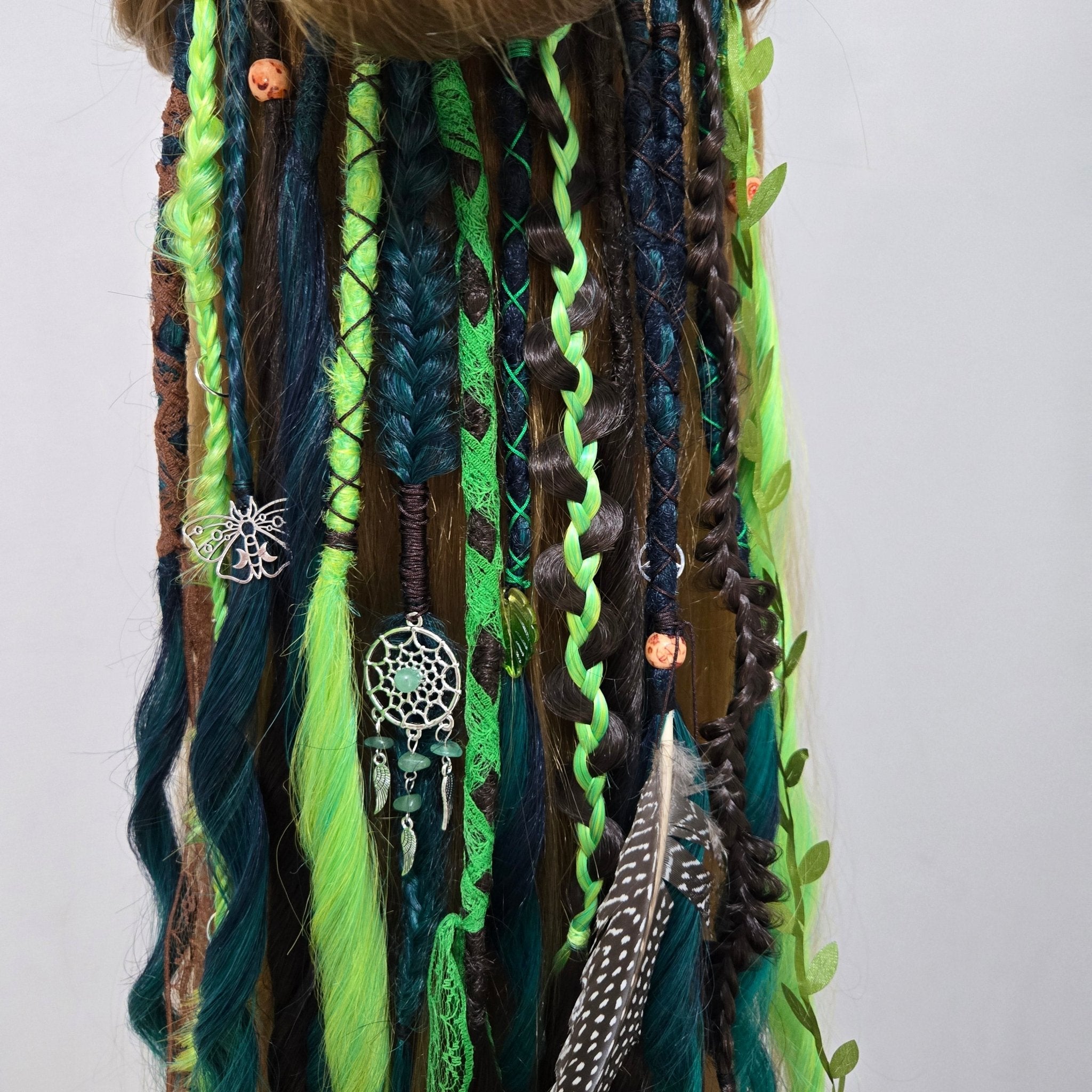 Forest Witch Clip In Dread Set 24 Inch Synthetic Hair Extensions - Rockinredfox