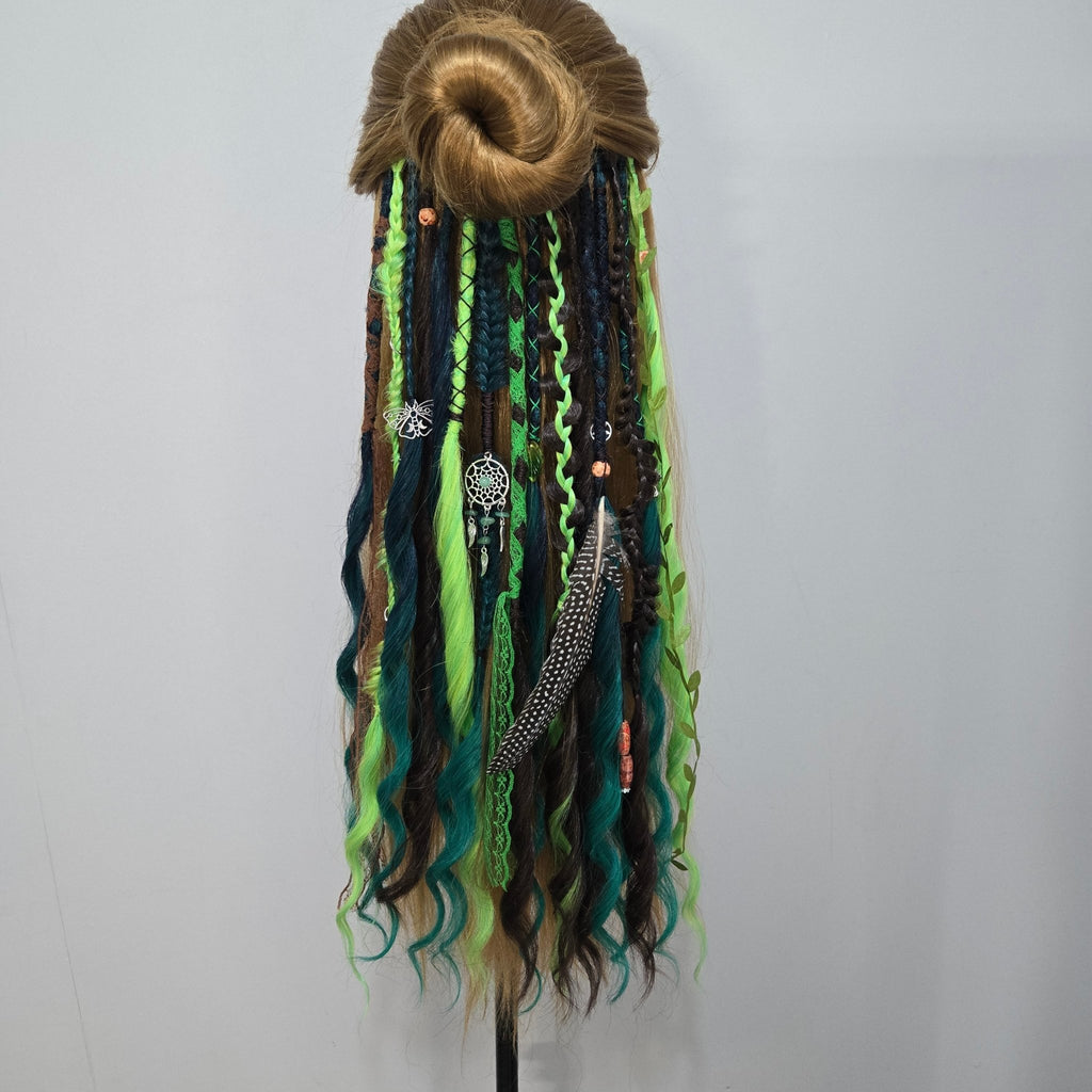 Forest Witch Clip In Dread Set 24 Inch Synthetic Hair Extensions - Rockinredfox