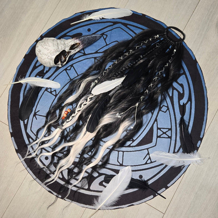 Frost Raven Wavy Dread Bobble 24 Inch - Made to Order