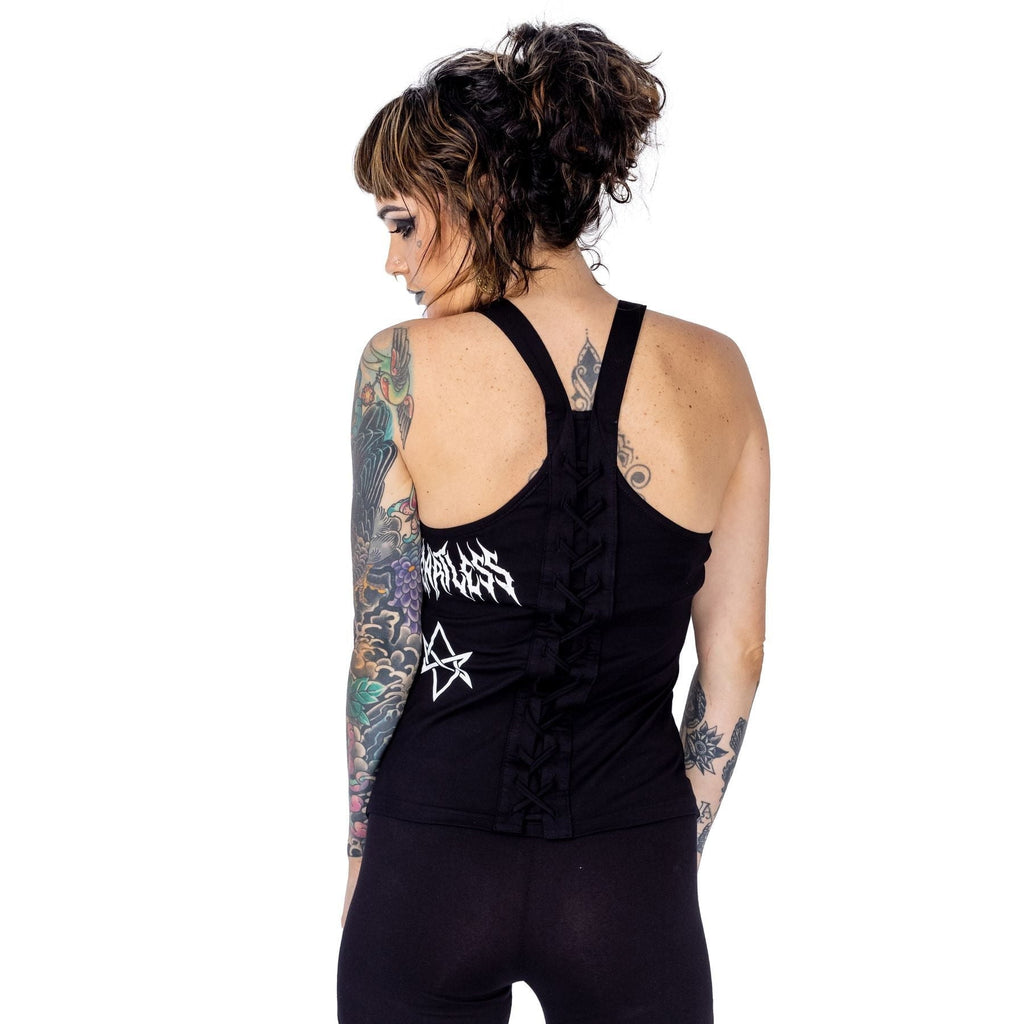 Heartless Craft Top – Black Gothic Racerback Vest | Alternative Symbol Tank Top - Rockinredfox