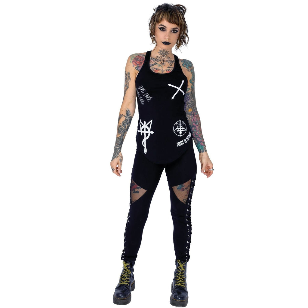 Heartless Craft Top – Black Gothic Racerback Vest | Alternative Symbol Tank Top - Rockinredfox