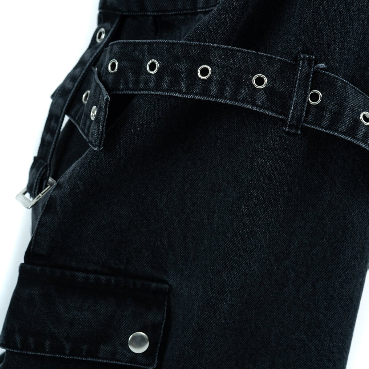 Heartless Evora Pants – Black Stonewash Gothic Cargo Pants | Alternative Streetwear - Rockinredfox