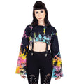 Heartless Fable Top Black Multi Tie Dye Crop Top Gothic Alternative Festival Clothing - Rockinredfox