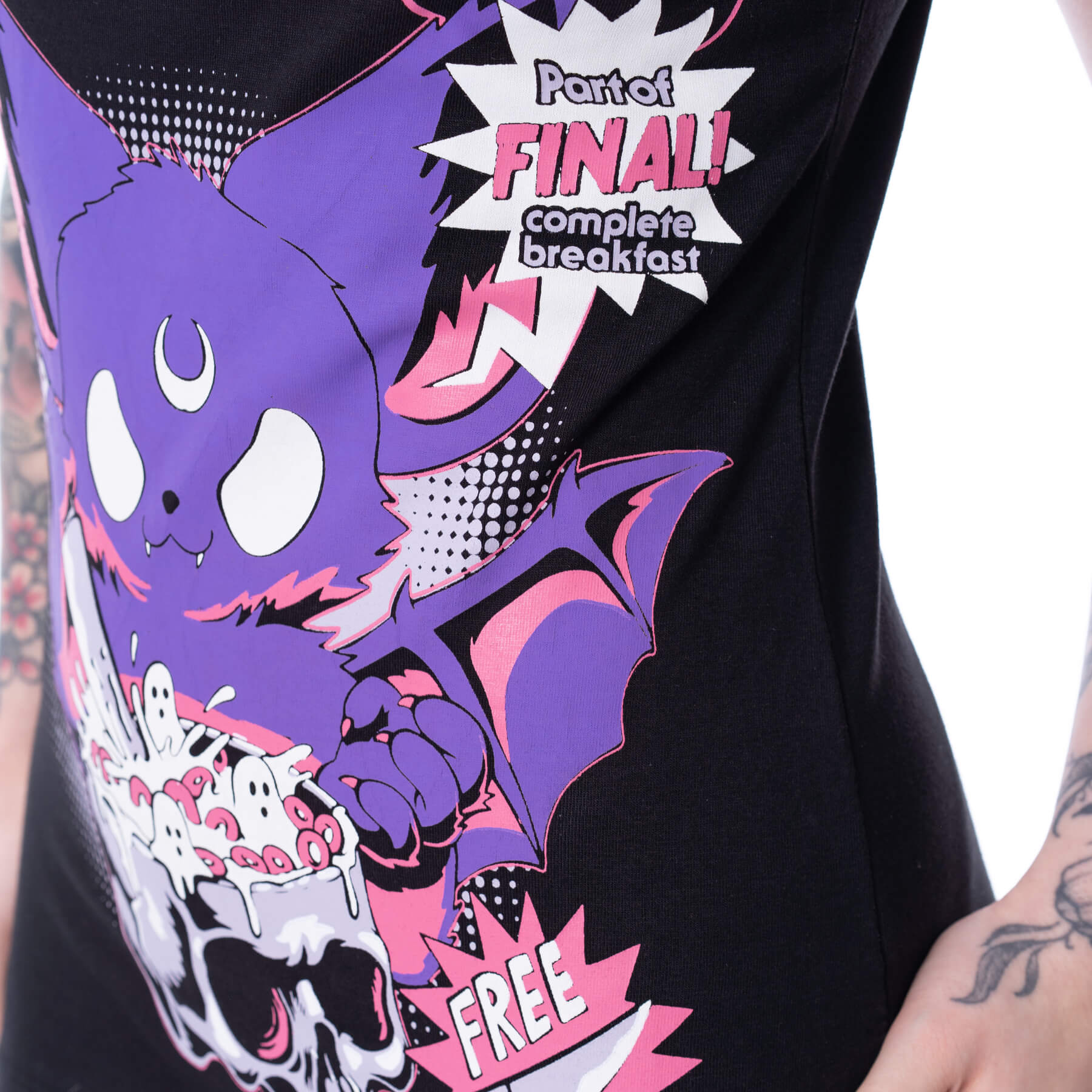 Heartless Game Over O’s T-Shirt – Black Gothic Cat Graphic Tee | Alternative Streetwear - Rockinredfox