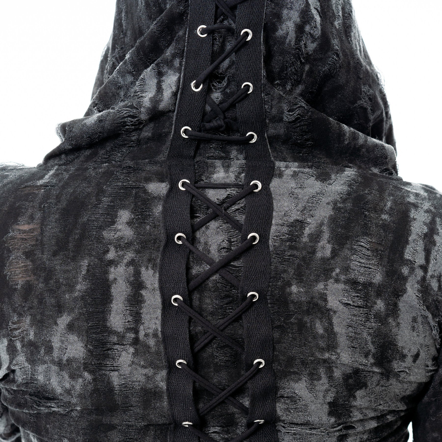 Heartless Ghoul Cardigan – Black Grey Gothic Hooded Long Cardigan | Alternative Grunge Coat - Rockinredfox