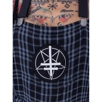 Heartless Grimoire Dungarees – Grey Check Gothic Overalls | Alternative Streetwear - Rockinredfox
