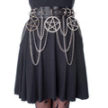 Heartless Hellbound Belt Black Pentagram Chain Belt | Gothic Punk Waist Belt - Rockinredfox