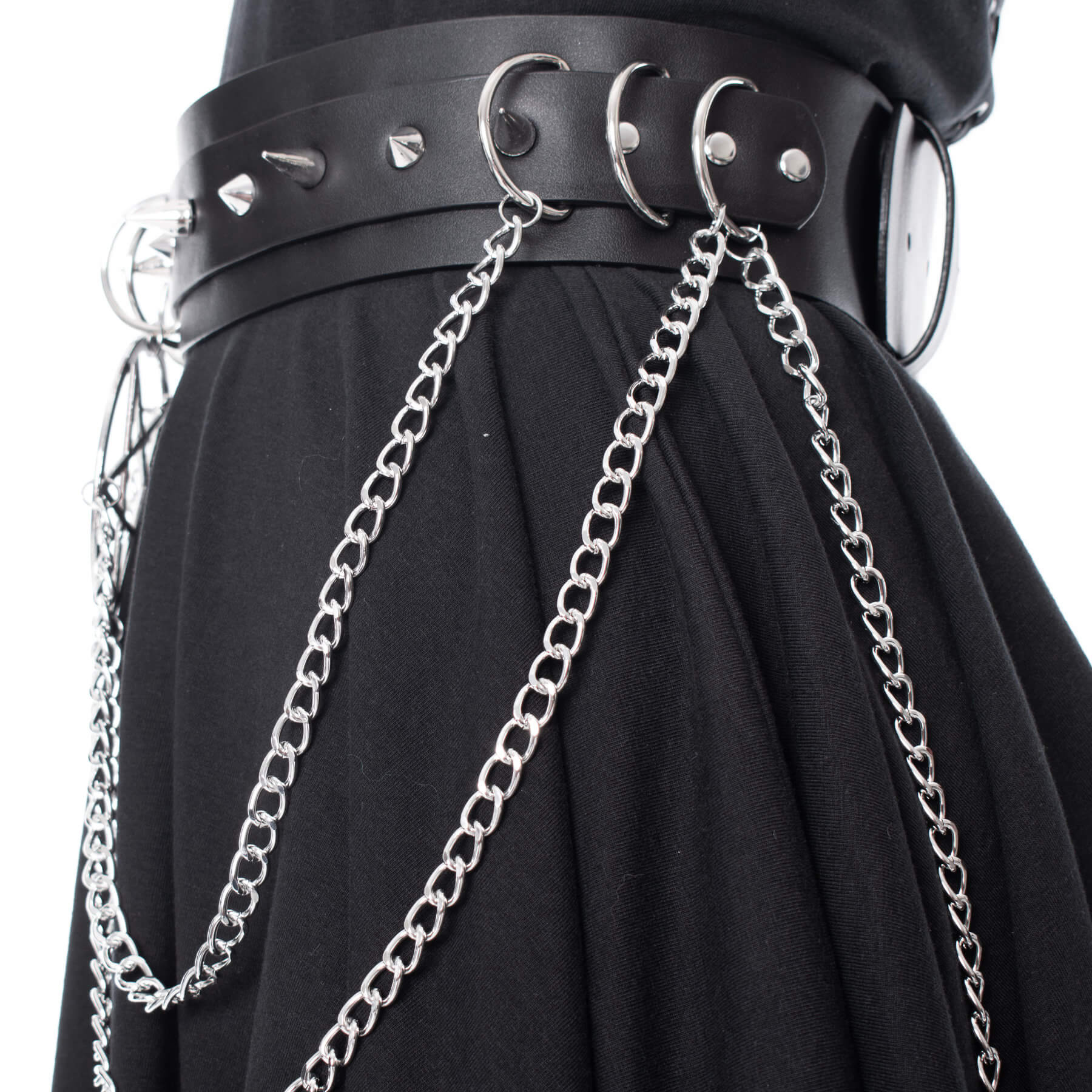 Heartless Hellbound Belt Black Pentagram Chain Belt | Gothic Punk Waist Belt - Rockinredfox