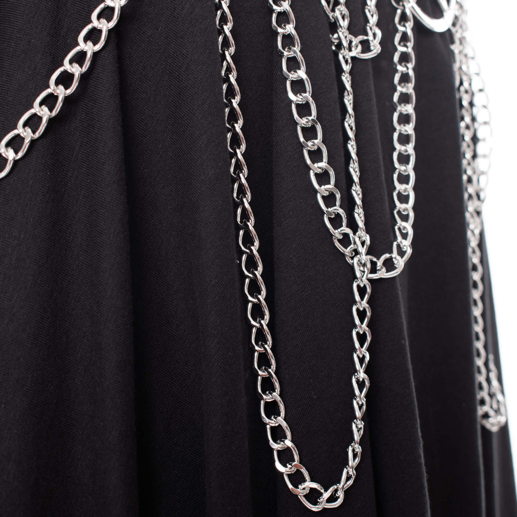 Heartless Hellbound Belt Black Pentagram Chain Belt | Gothic Punk Waist Belt - Rockinredfox