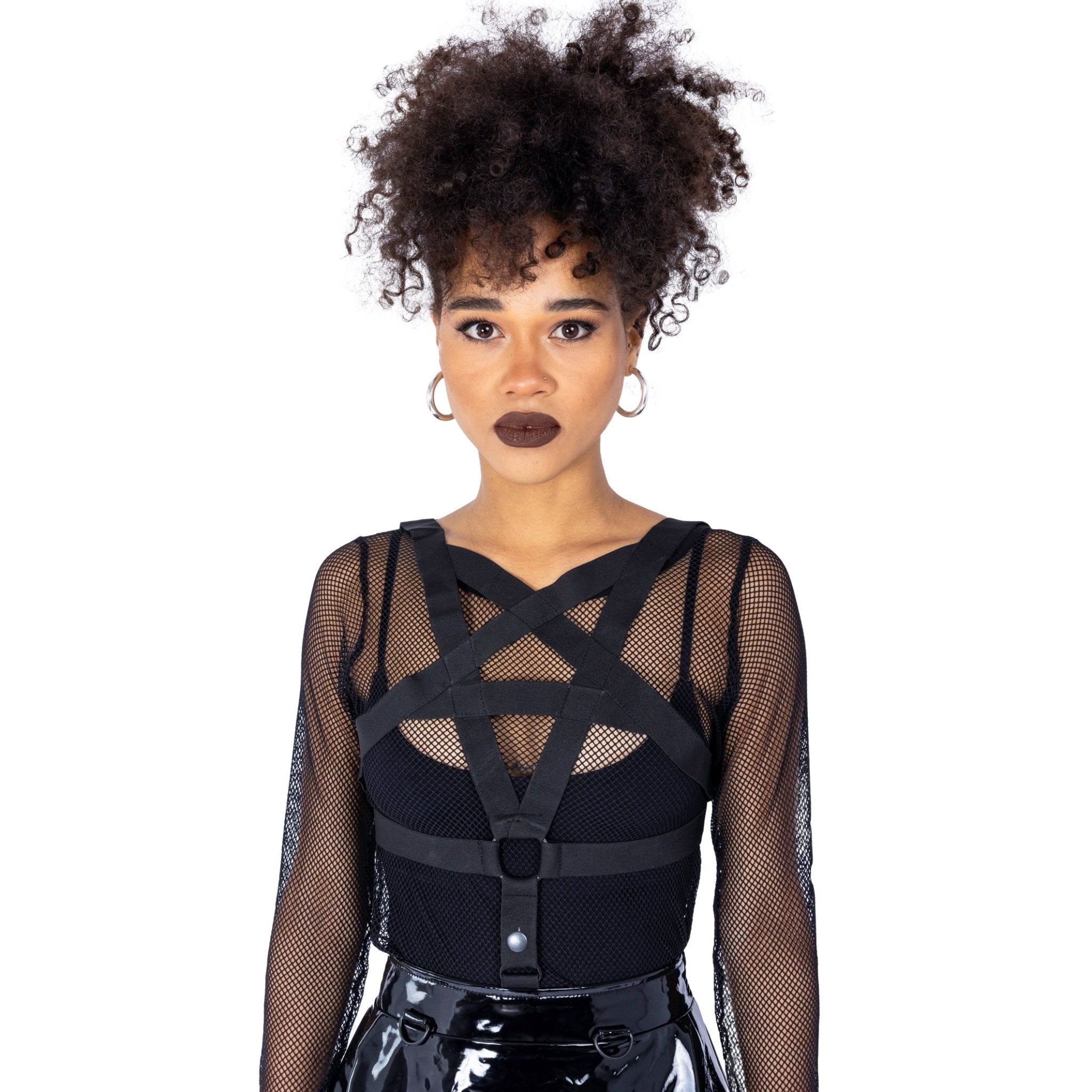 Heartless Hexed Skirt Black PVC Harness Skirt Gothic Alternative Punk Vinyl Mini Skirt - Rockinredfox