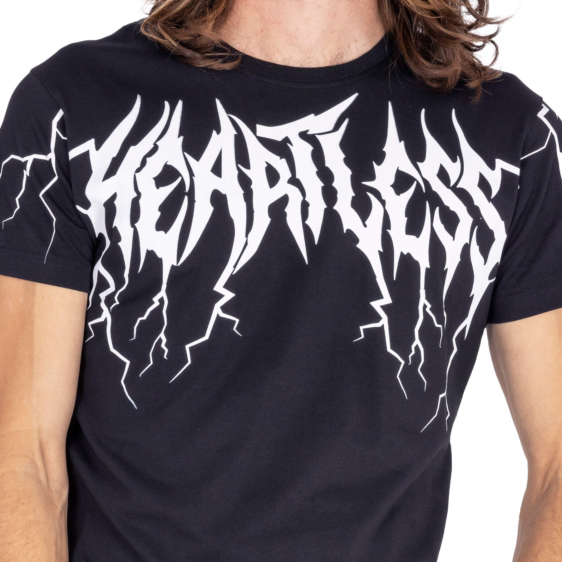 Heartless Lightning Top – Black Gothic Lightning T-Shirt | Alternative Streetwear Tee - Rockinredfox