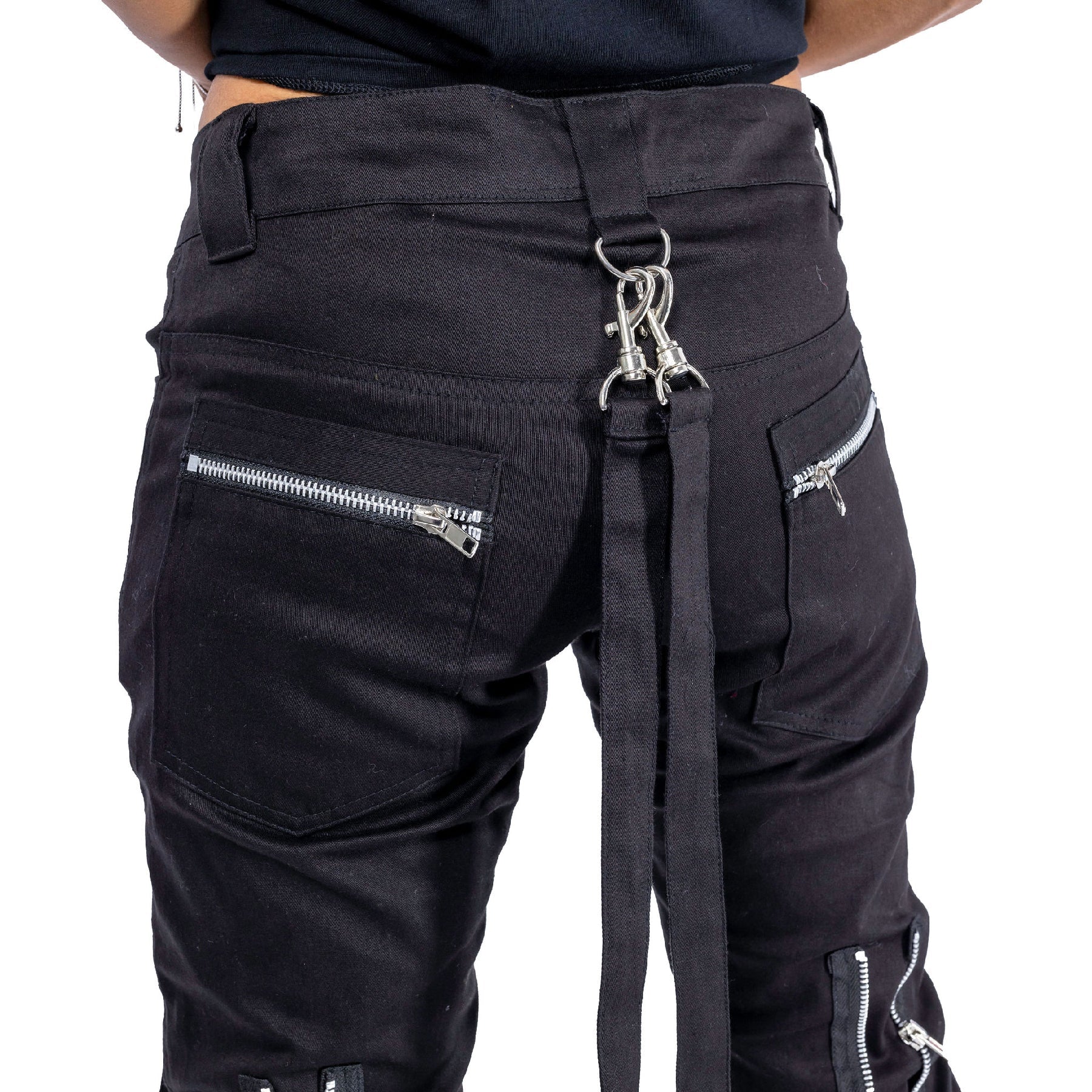 Heartless Meissa Pants – Black Gothic Strap Trousers | Alternative Industrial Streetwear - Rockinredfox