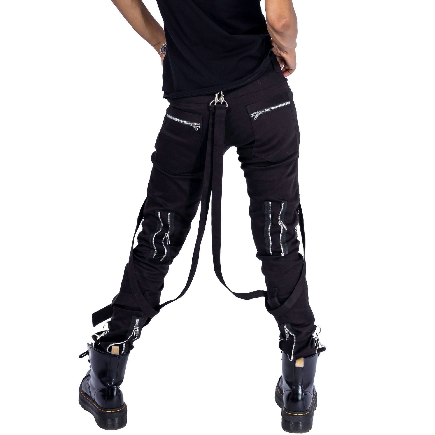 Heartless Meissa Pants – Black Gothic Strap Trousers | Alternative Industrial Streetwear - Rockinredfox