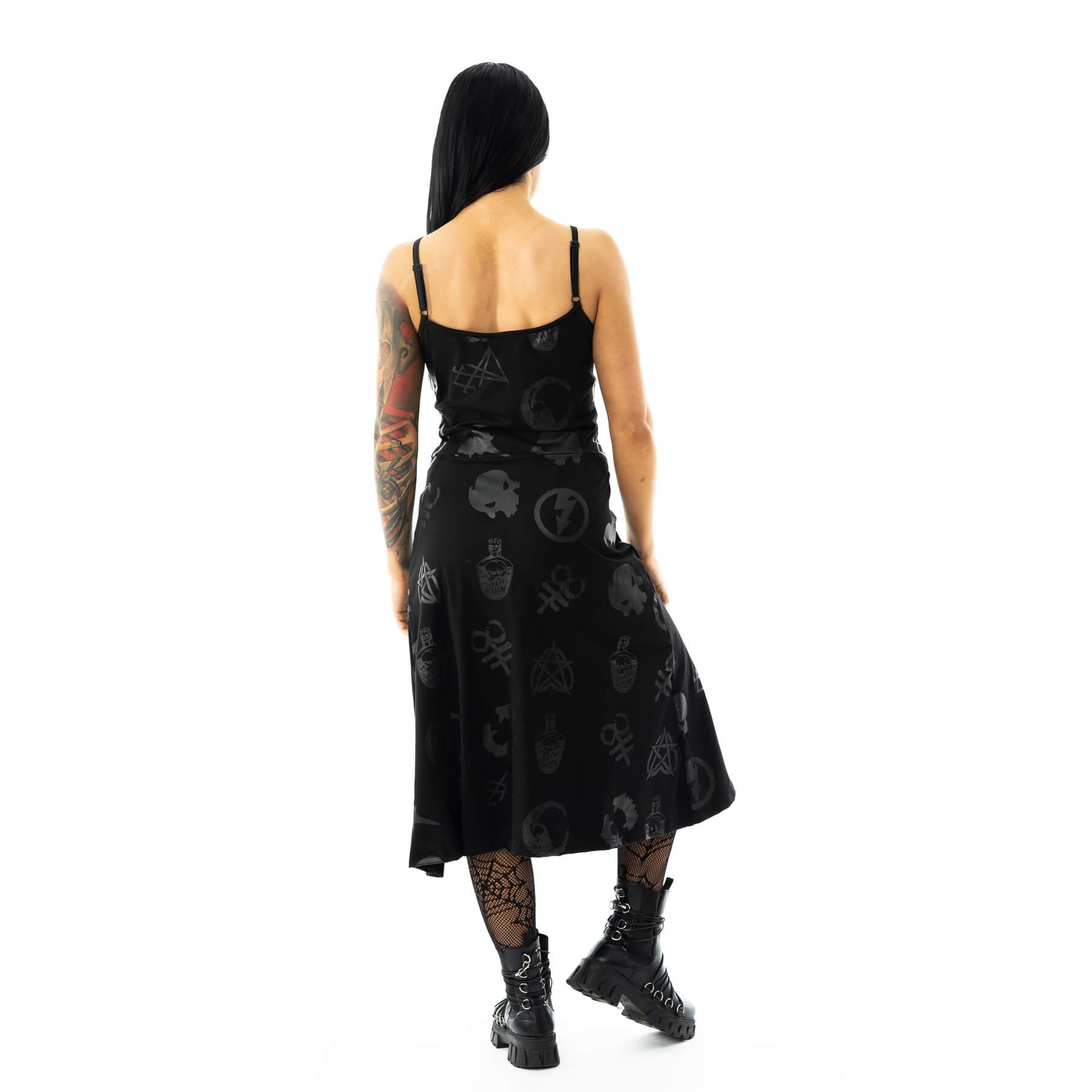Heartless Occult Black Gothic Lace Up Dress - Rockinredfox