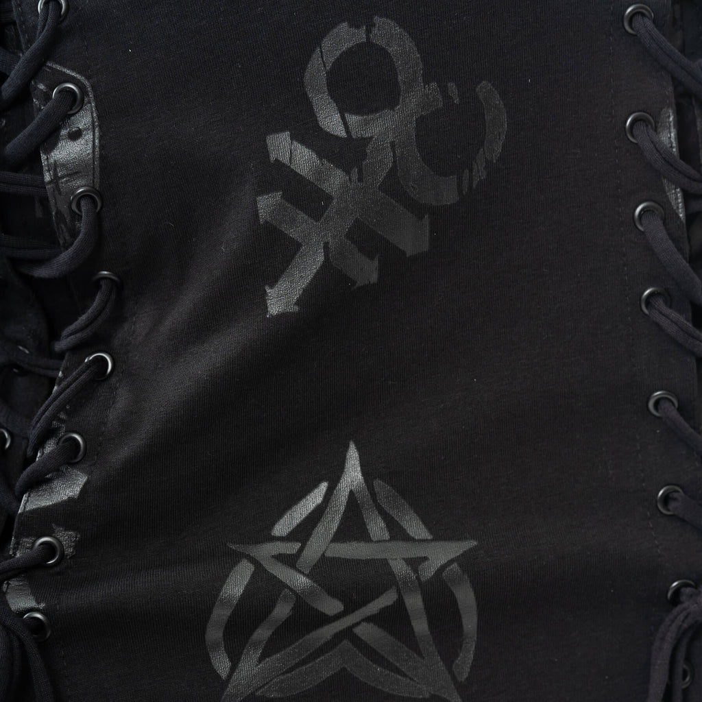 Heartless Occult Black Gothic Lace Up Dress - Rockinredfox