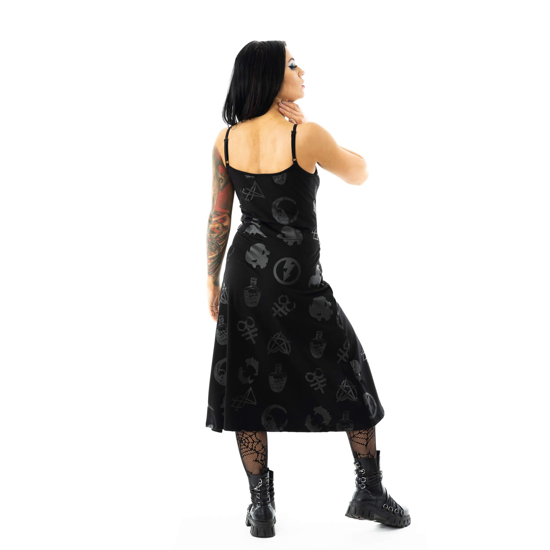 Heartless Occult Black Gothic Lace Up Dress - Rockinredfox