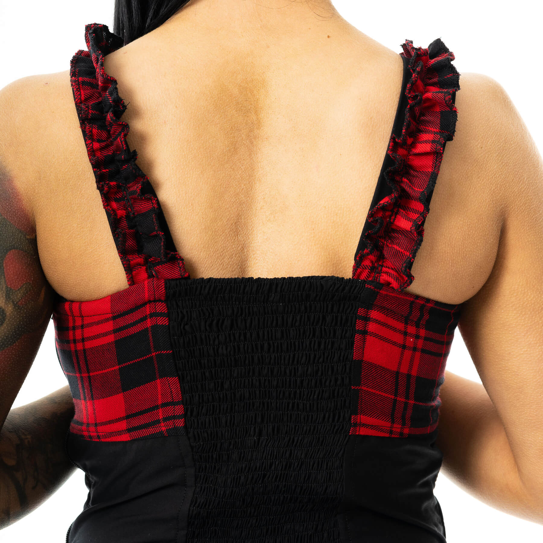 Heartless Parisa Dress – Red Tartan Corset Gothic Dress | Punk Alternative Skater Dress - Rockinredfox