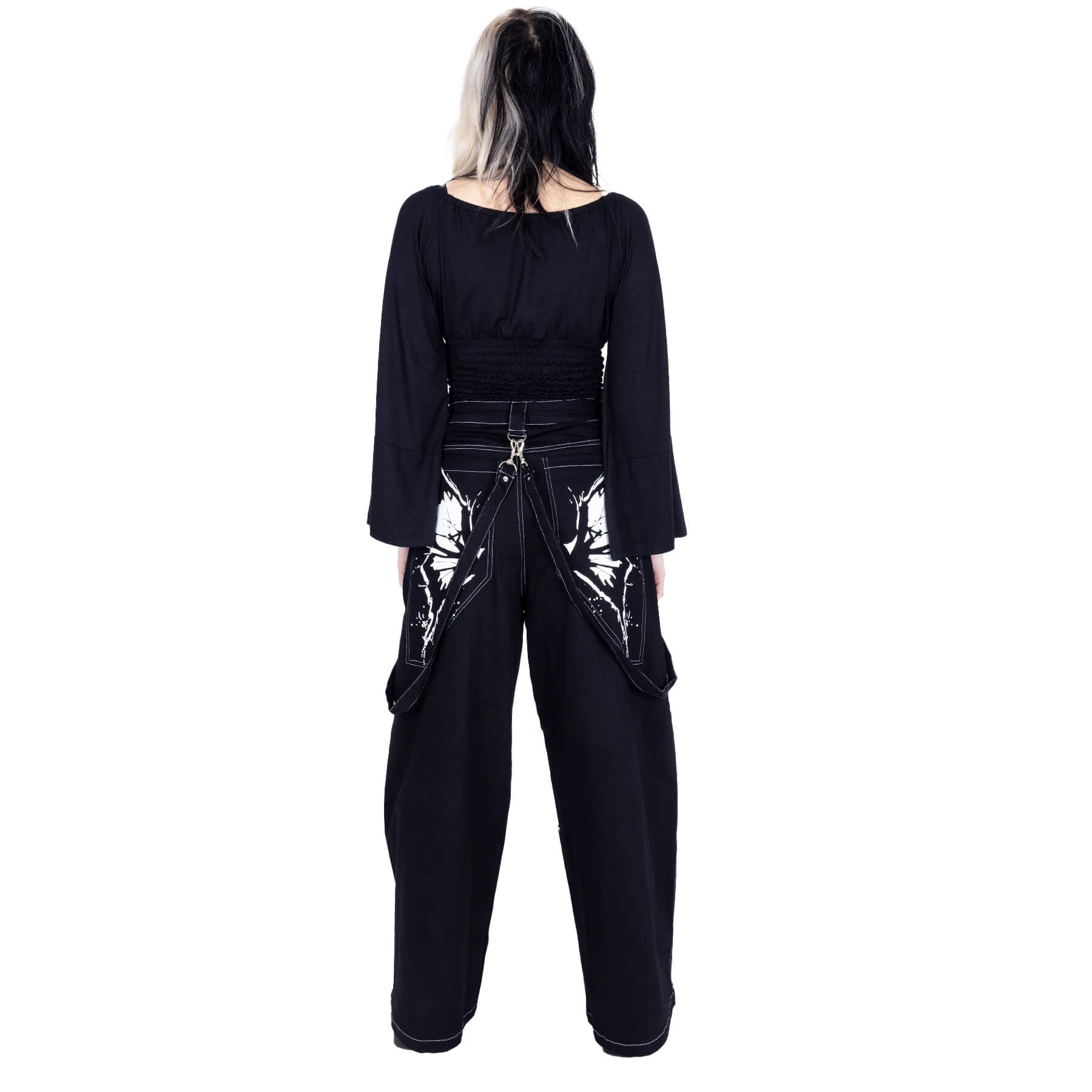 Heartless Pixie Dust Pants – Gothic Skeleton Wide Leg Pants | Alternative Punk Trousers - Rockinredfox