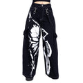 Heartless Pixie Dust Pants – Gothic Skeleton Wide Leg Pants | Alternative Punk Trousers - Rockinredfox
