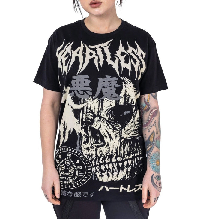 Heartless Reaper T Shirt Black Gothic Skull Graphic Unisex Alternative Tee - Rockinredfox