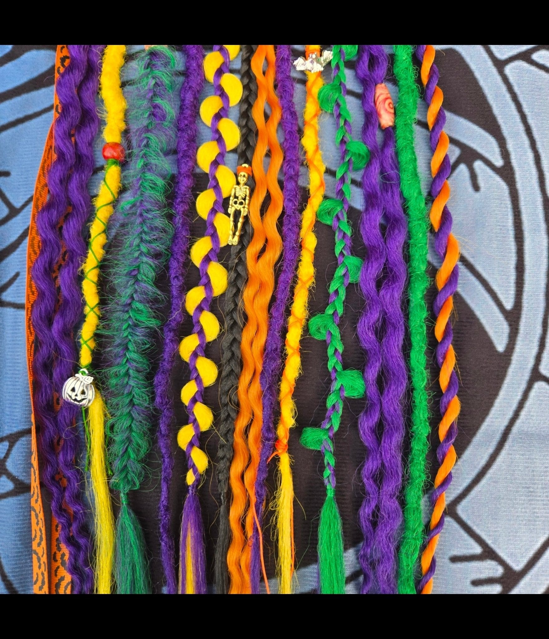 Hex Pop Dread Bobble – Handmade Kanekalon Festival Hair Wrap | 24" Synthetic Alternative Hair Accessory | RavenDreadz - Rockinredfox