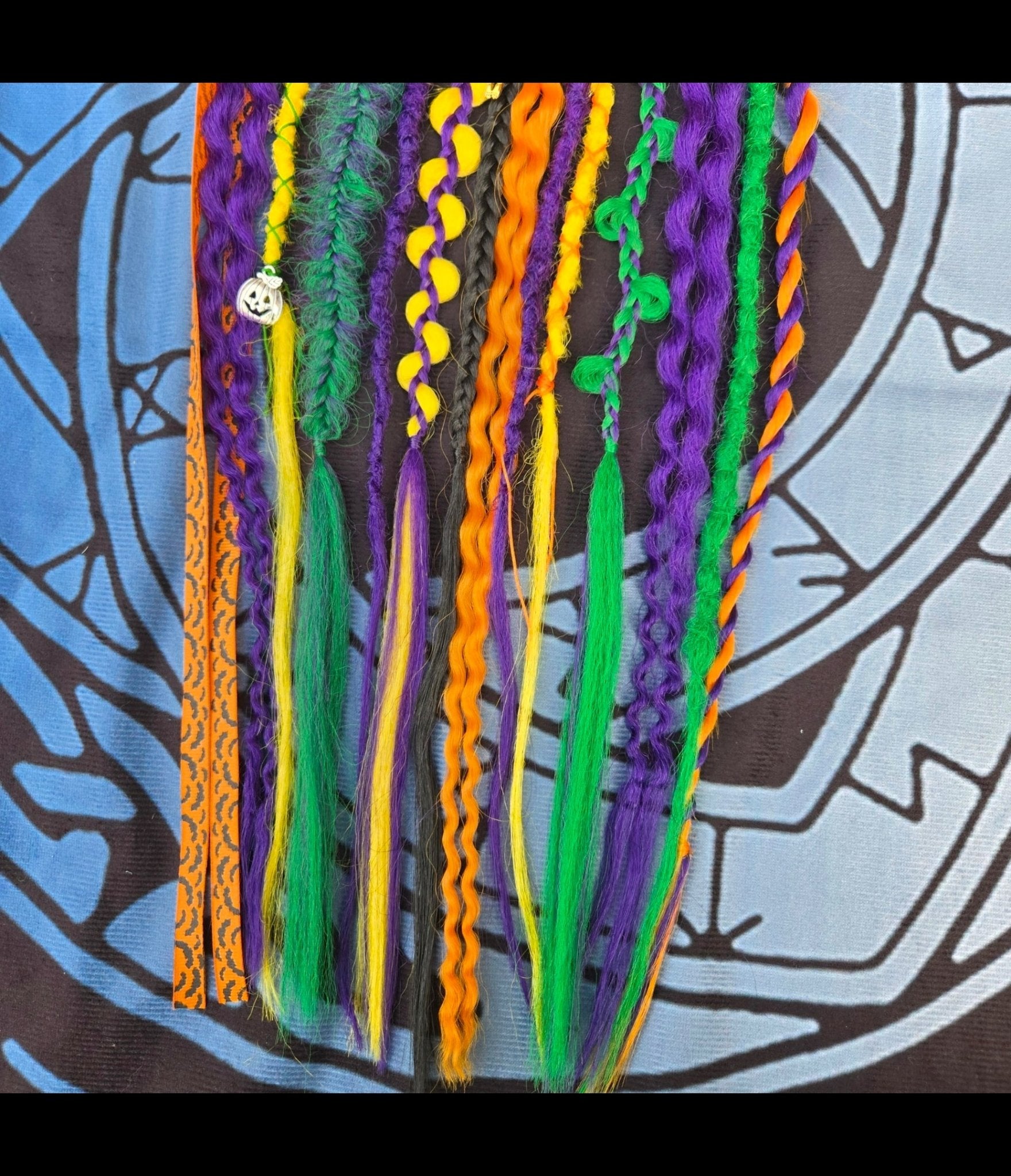 Hex Pop Dread Bobble – Handmade Kanekalon Festival Hair Wrap | 24" Synthetic Alternative Hair Accessory | RavenDreadz - Rockinredfox