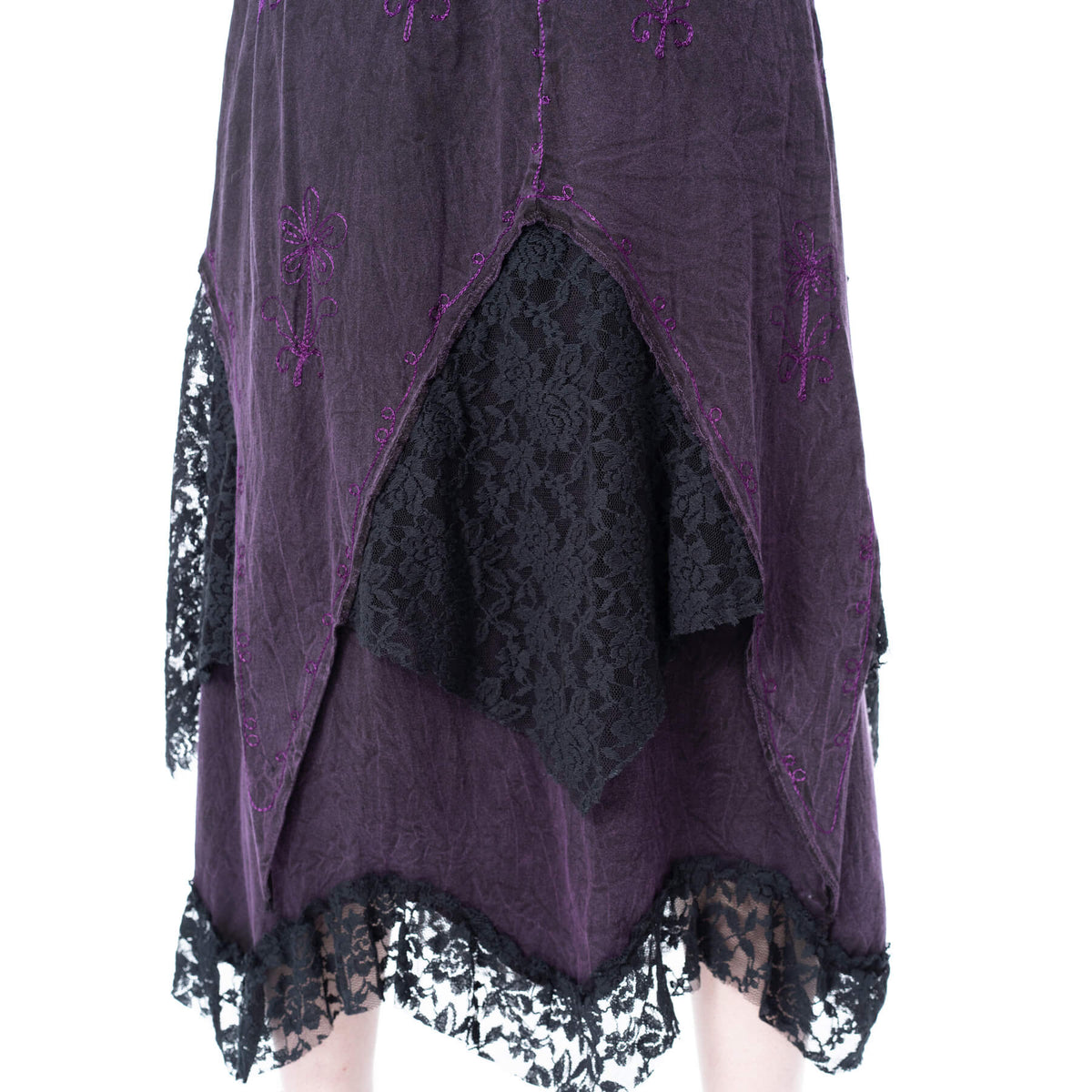 Innocent Lifestyle Solea Skirt Purple Stonewash Lace Maxi Skirt - Rockinredfox