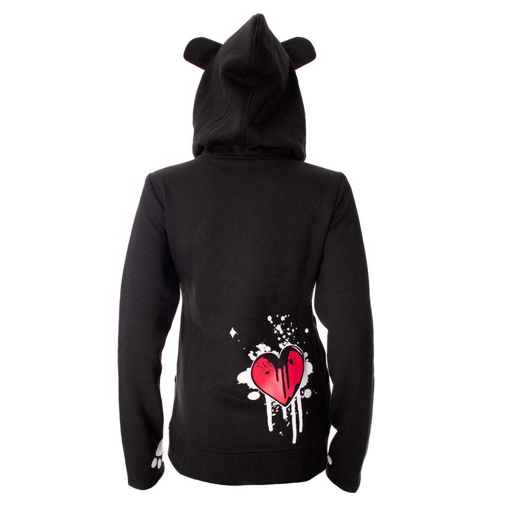 Killer Panda Heartbleed Panda Black Gothic Zip Up Hoodie - Rockinredfox