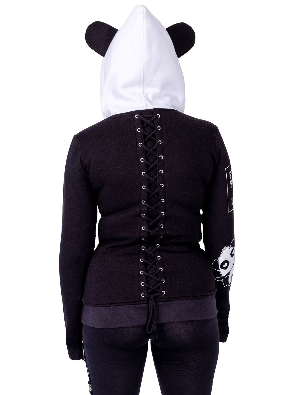 Killer Panda KP Lost Hood White/Black Zip Hoodie - Rockinredfox