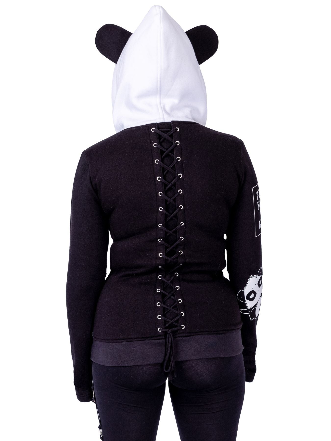 Killer Panda KP Lost Hood White/Black Zip Hoodie - Rockinredfox