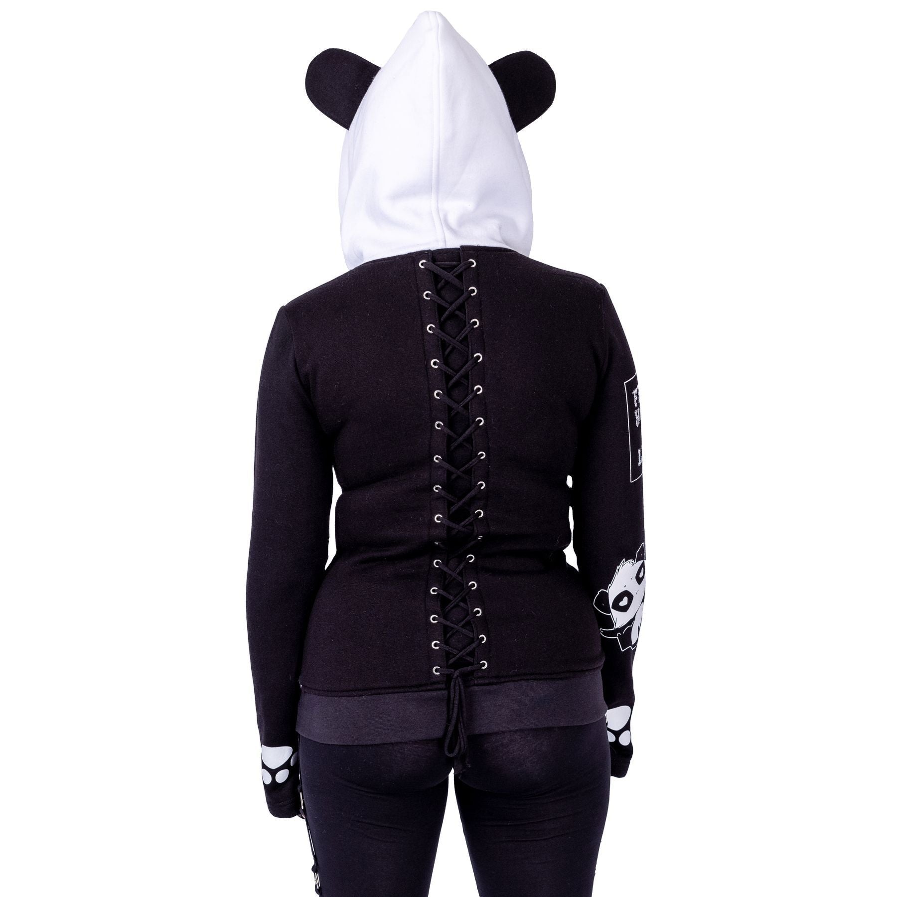 Killer Panda KP Lost Hood White/Black Zip Hoodie - Rockinredfox