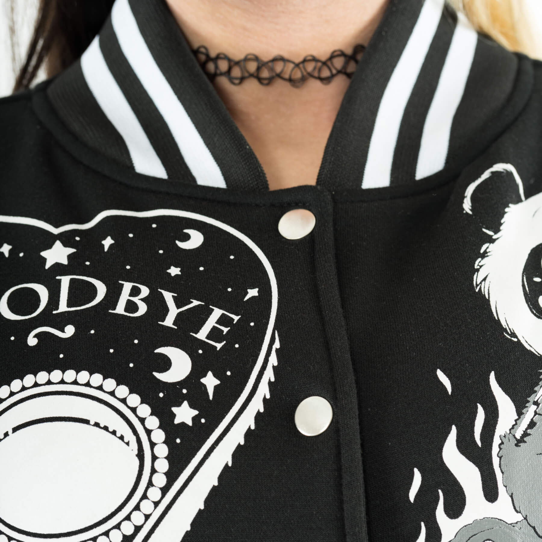 Killer Panda KP Séance Panda Varsity Black Jacket - Rockinredfox
