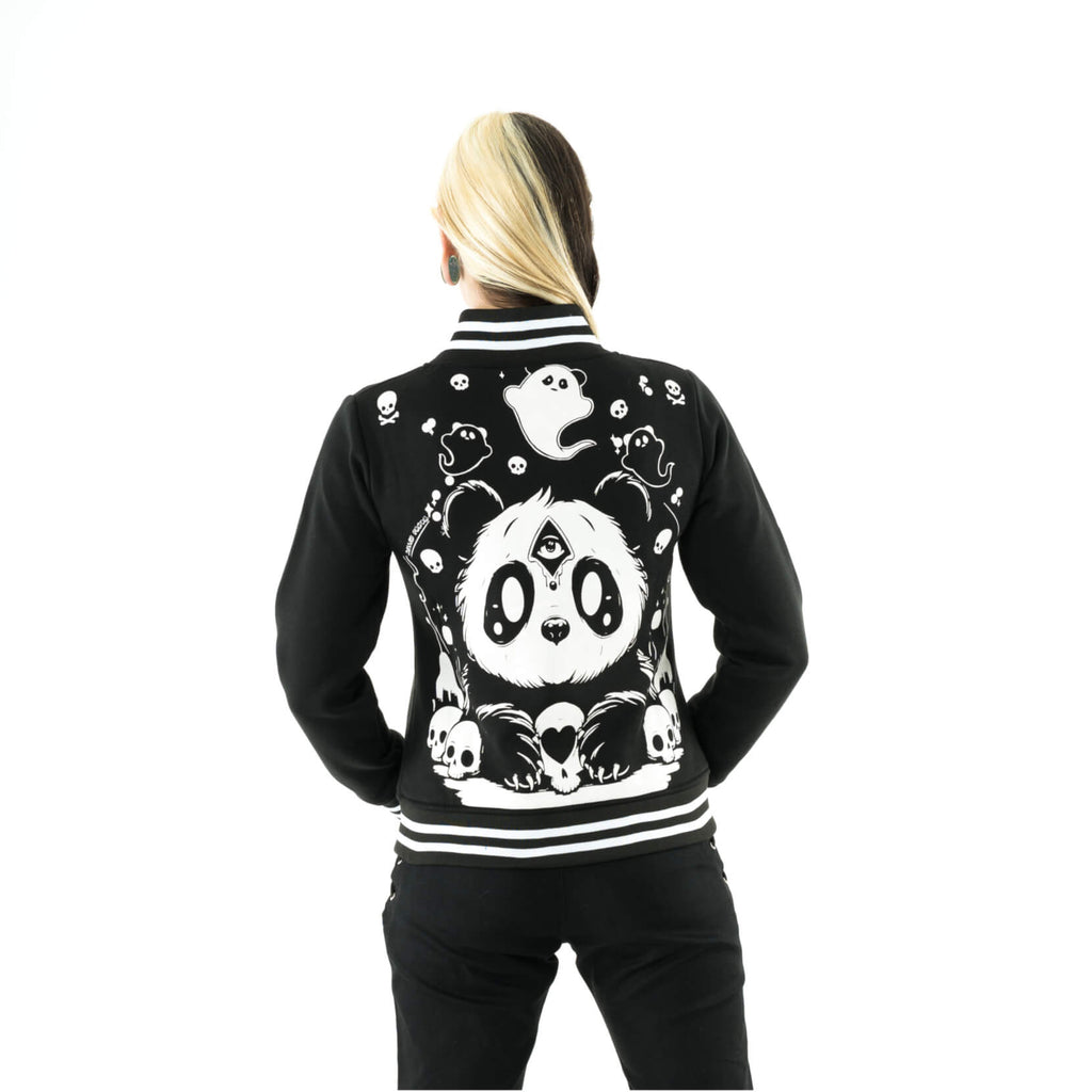 Killer Panda KP Séance Panda Varsity Black Jacket - Rockinredfox