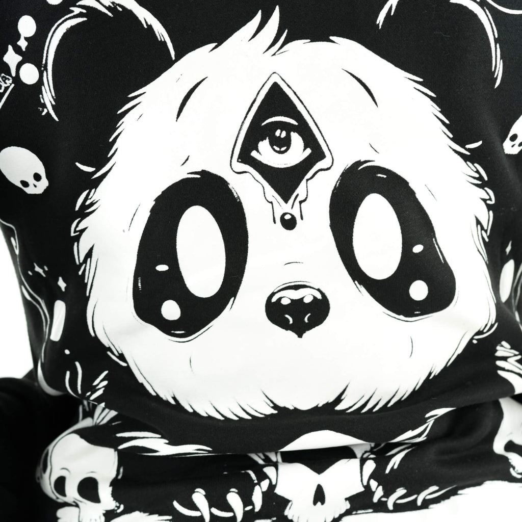 Killer Panda KP Séance Panda Varsity Black Jacket - Rockinredfox