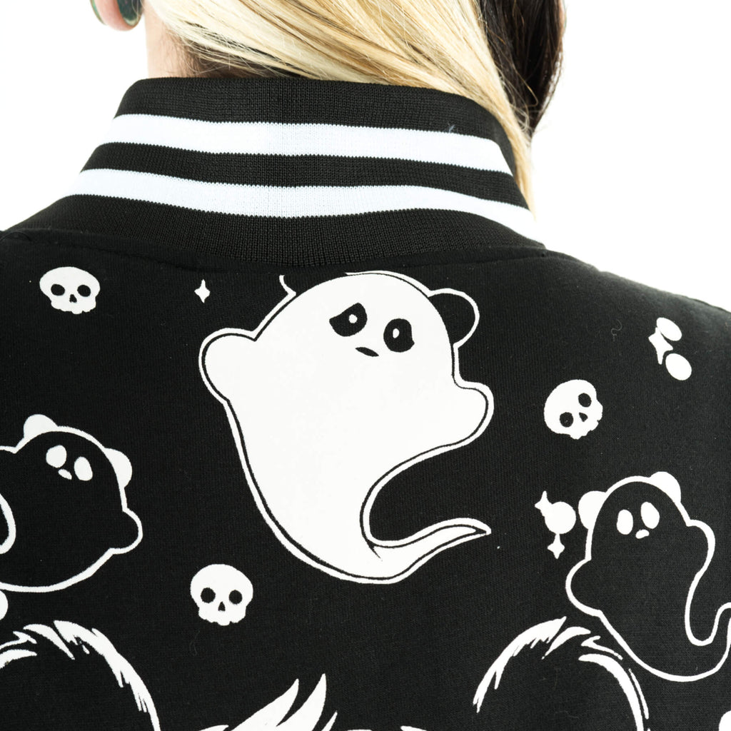 Killer Panda KP Séance Panda Varsity Black Jacket - Rockinredfox