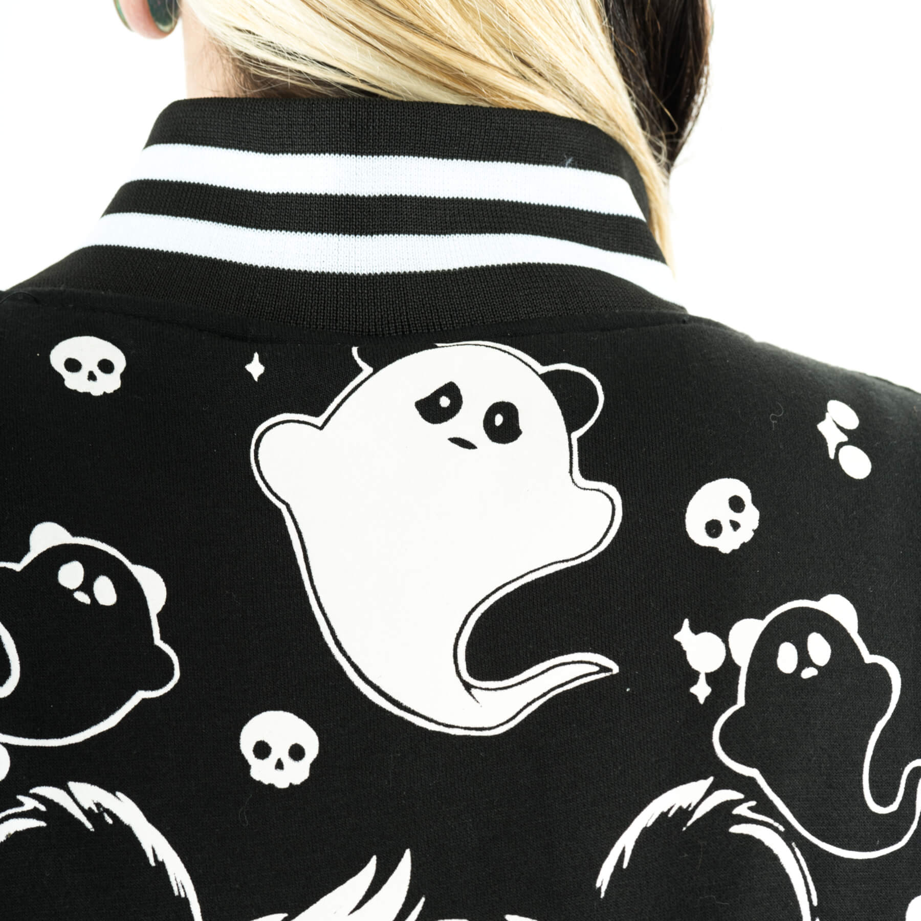 Killer Panda KP Séance Panda Varsity Black Jacket - Rockinredfox