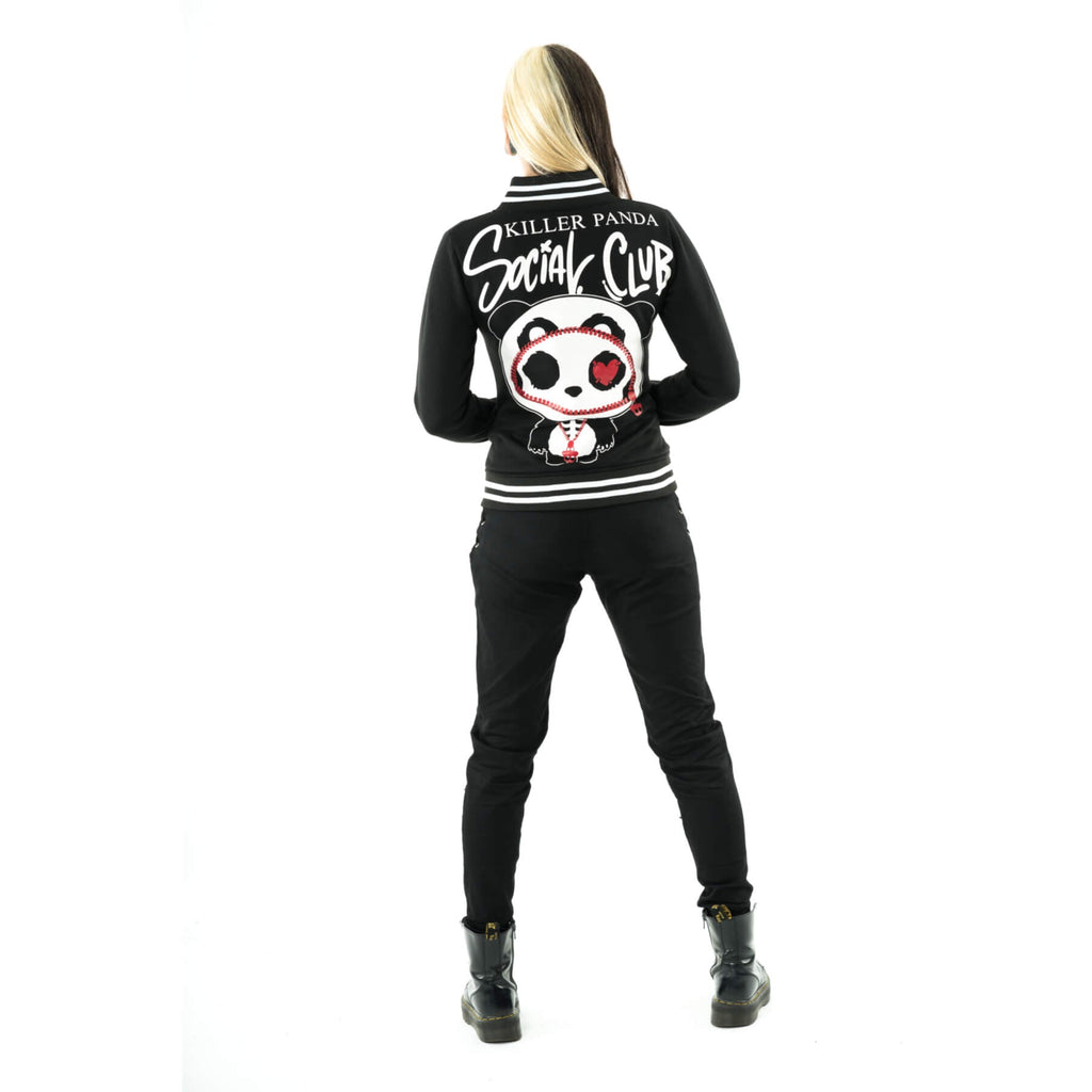 Killer Panda KP Social Club Varsity Black Jacket - Rockinredfox