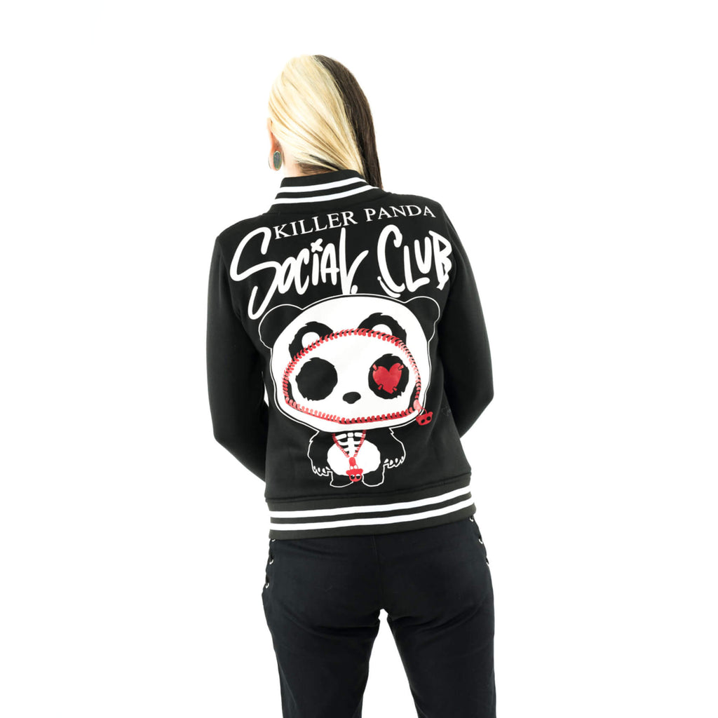 Killer Panda KP Social Club Varsity Black Jacket - Rockinredfox