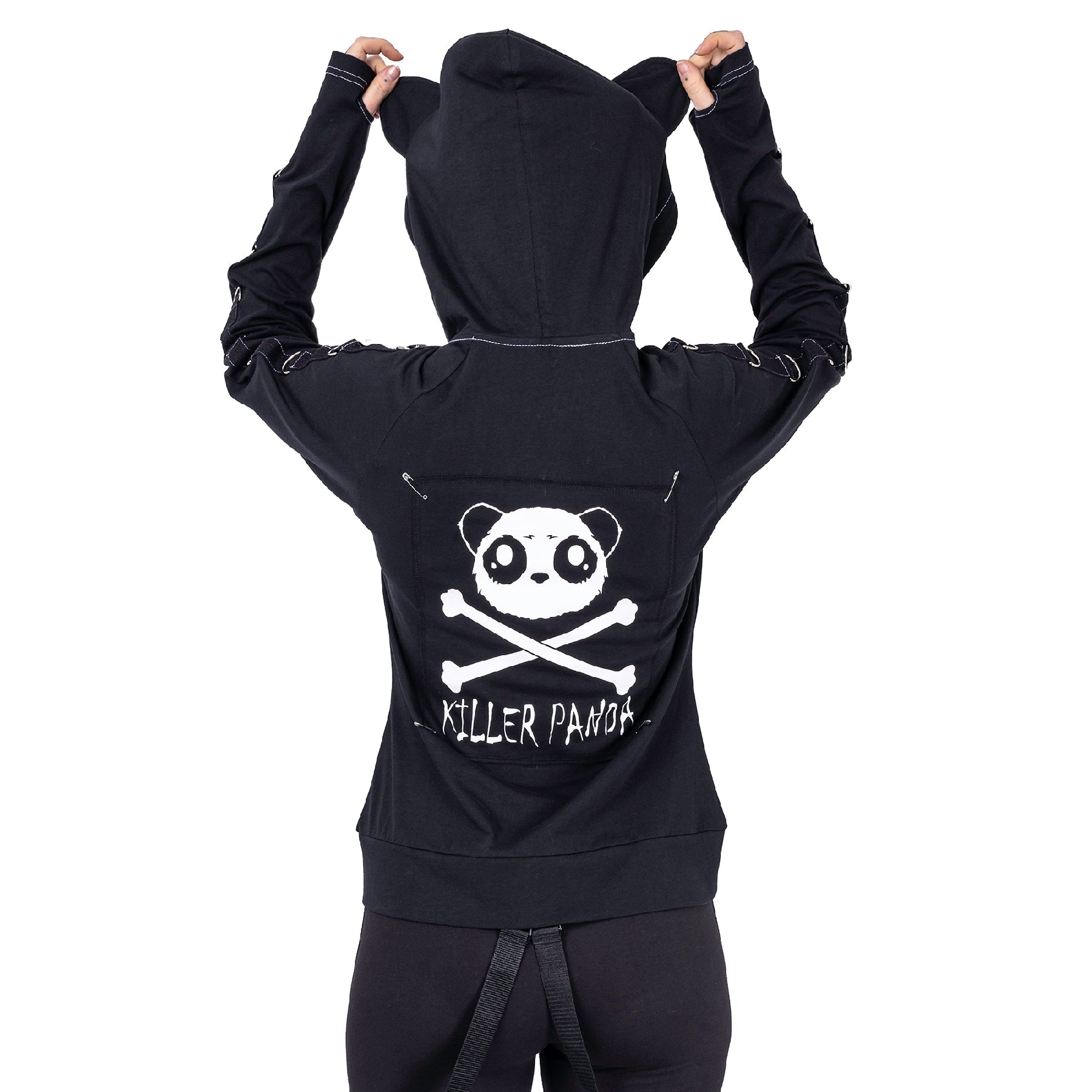 Killer Panda KP Void Hood Black Panda Ear Zip Hoodie - Rockinredfox