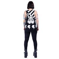 Killer Panda Skull & Crossbones Vest Black Gothic Tank Top Alternative Streetwear - Rockinredfox