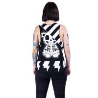 Killer Panda Skull & Crossbones Vest Black Gothic Tank Top Alternative Streetwear - Rockinredfox