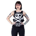 Killer Panda Skull & Crossbones Vest Black Gothic Tank Top Alternative Streetwear - Rockinredfox