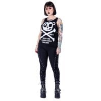 Killer Panda Skull & Crossbones Vest Black Gothic Tank Top Alternative Streetwear - Rockinredfox